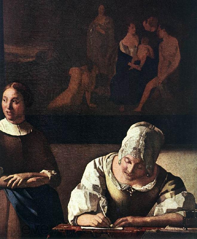 VERMEER VAN DELFT, Jan Lady Writing a Letter with Her Maid (detail) set